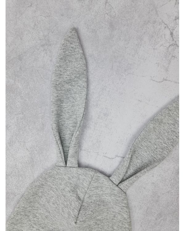 Czapka przejściowa z uszami króliczka - szary melanżowy