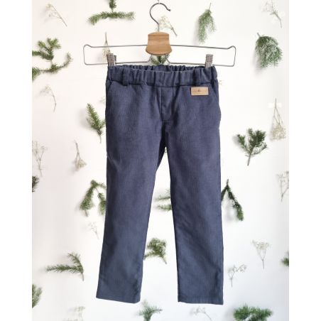 Sztruksowe spodnie ze szlufkami i regulacją pasa - jeans