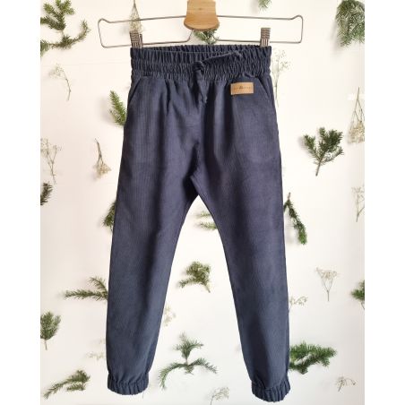 Sztruksowe spodnie sportowe z gumkami - jeans