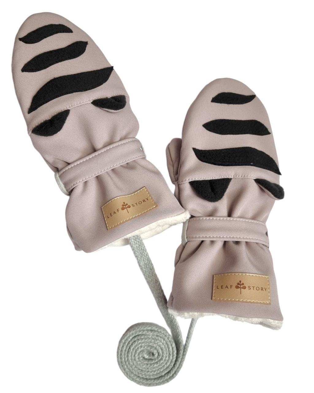 Rękawiczki softshellowe tygryski - pastelowy wrzos