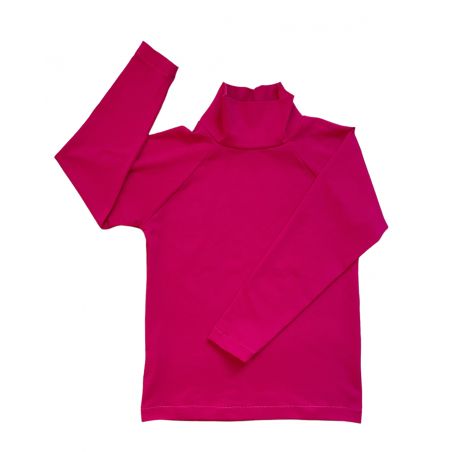 Komplet dwóch koszulek bawełnianych z golfem - piwonie/fuksja