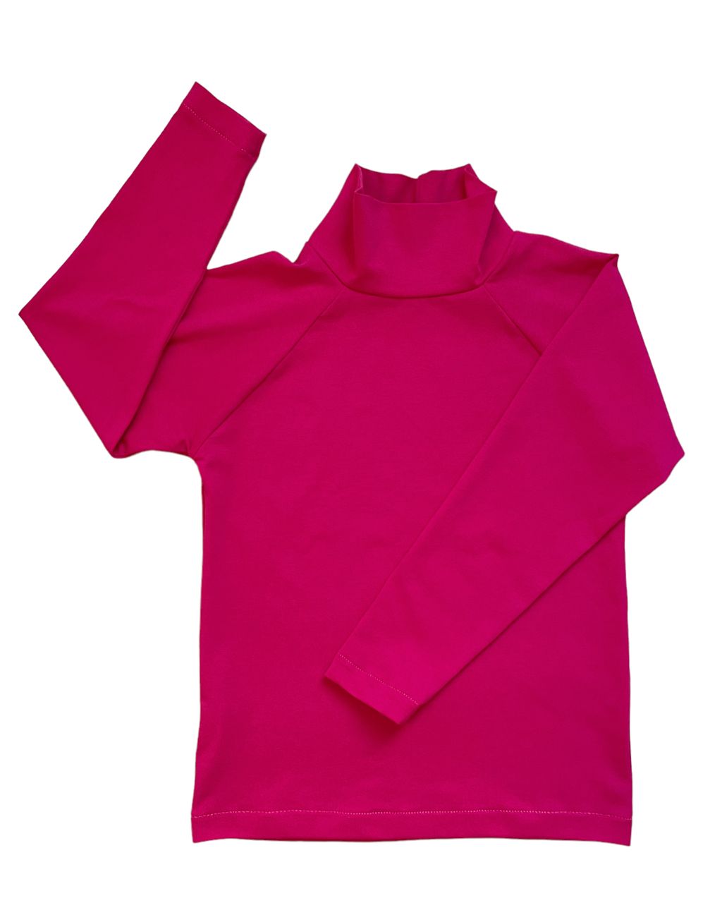 Komplet dwóch koszulek bawełnianych z golfem - piwonie/fuksja