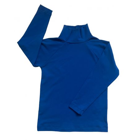 Komplet dwóch koszulek bawełnianych z golfem - kobalt/błękitny