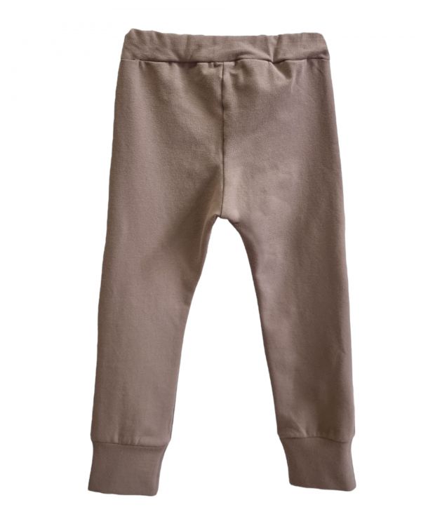 Spodnie z bawełny oragnicznej basic - ciemny beż