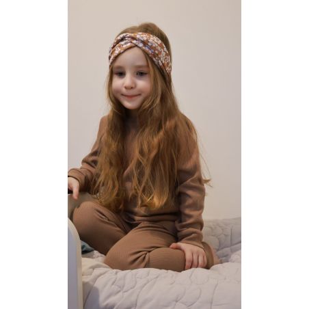 Bluza prążkowana typu longsleeve kawa
