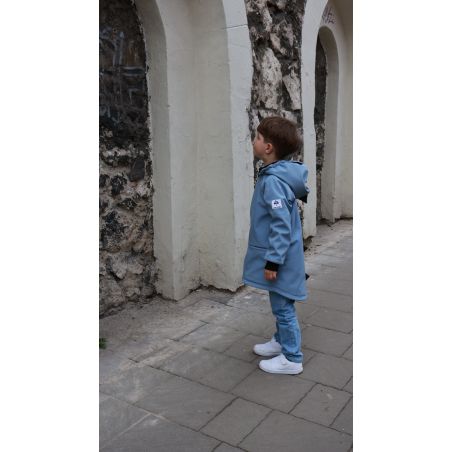 Parka softshellowa z odblaskami dinozaur - baby blue