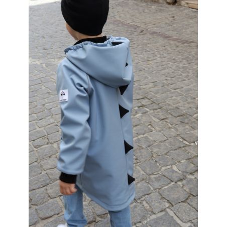 Parka softshellowa z odblaskami dinozaur - baby blue