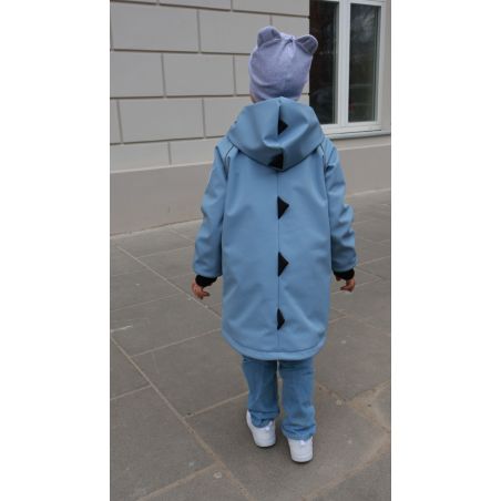 Parka softshellowa z odblaskami dinozaur - baby blue