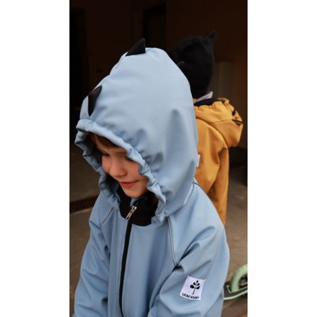 Parka softshellowa z odblaskami dinozaur - baby blue