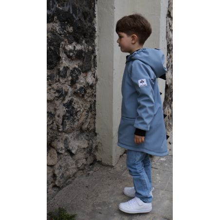 Parka softshellowa z odblaskami dinozaur - baby blue