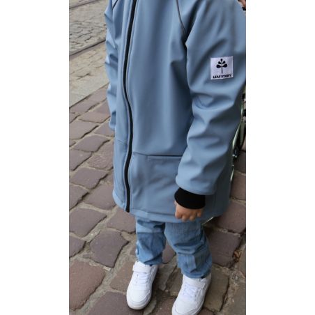 Parka softshellowa z odblaskami dinozaur - baby blue