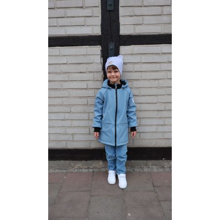 Parka softshellowa z odblaskami dinozaur - baby blue