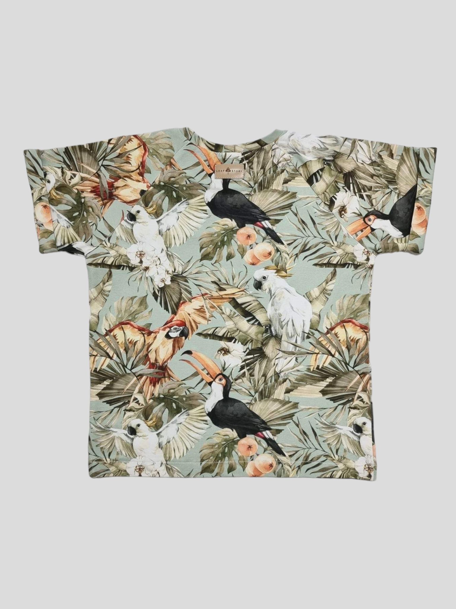 T-shirt na kroju raglanowym - Papugi