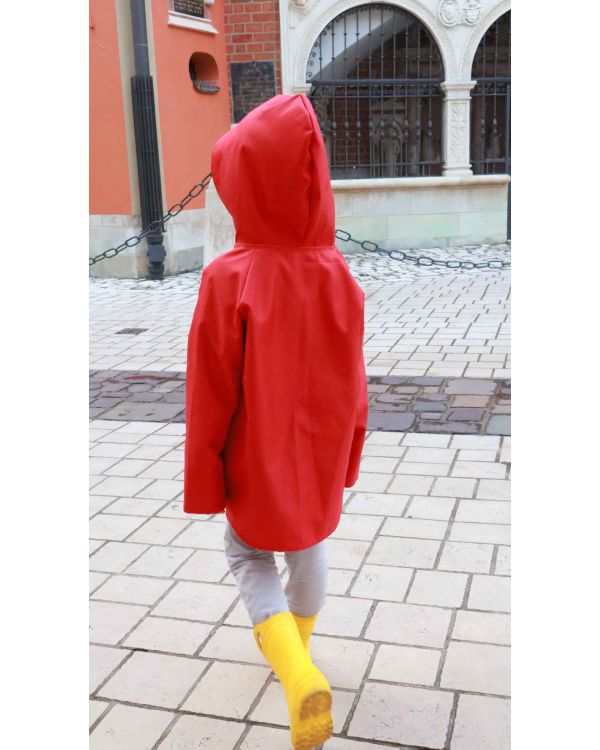 Peleryna przeciwdeszczowa dla dzieci - Czerwona ochrona przed deszczem