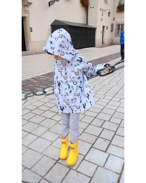 Peleryna przeciwdeszczowa dla dzieci - Zabawa w deszczu z Lamami