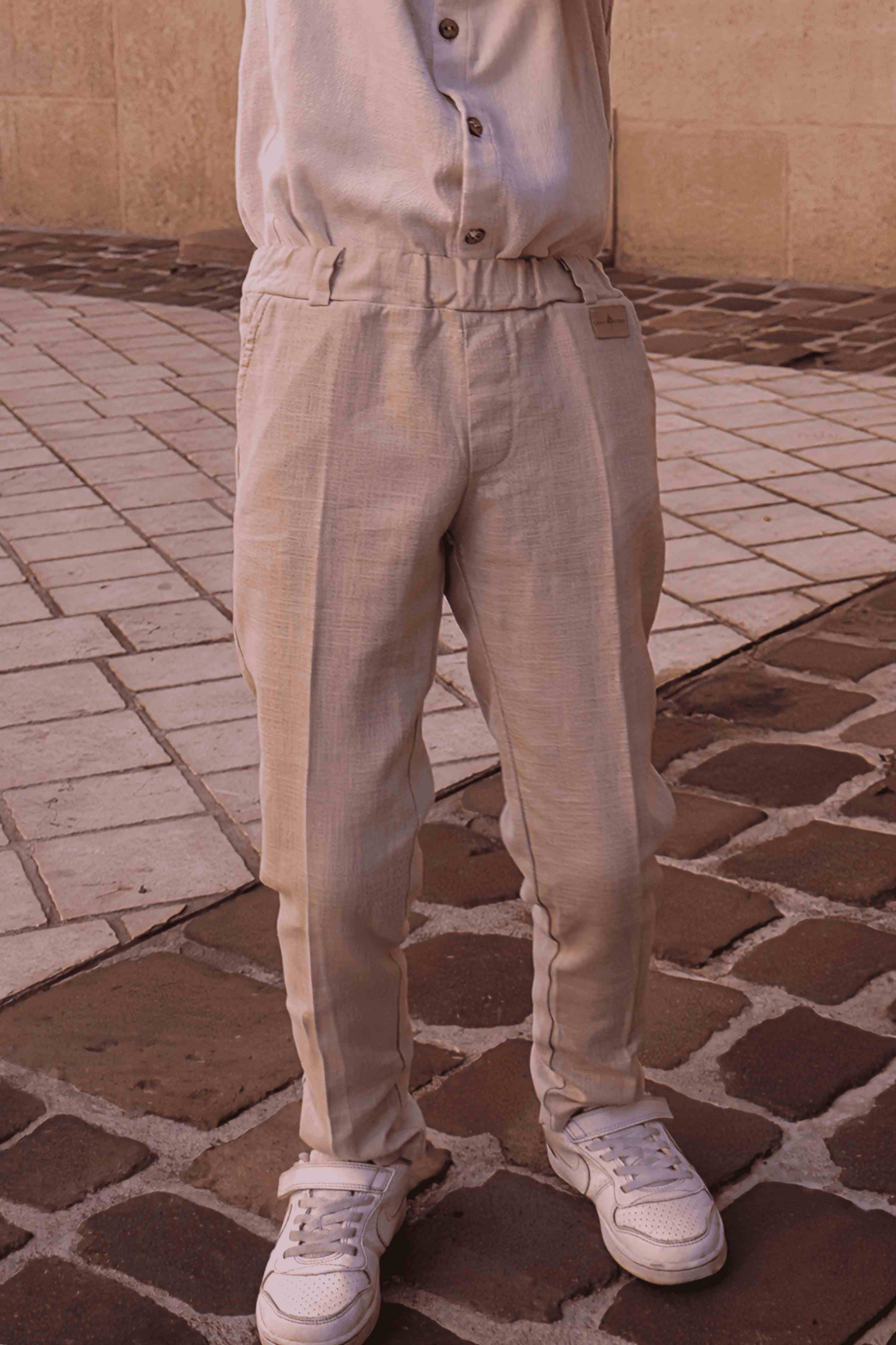 Eleganckie spodnie lniane Federico - naturalne