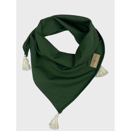 Chusta dresowa trójkątna z chwostami - khaki - MAŁA