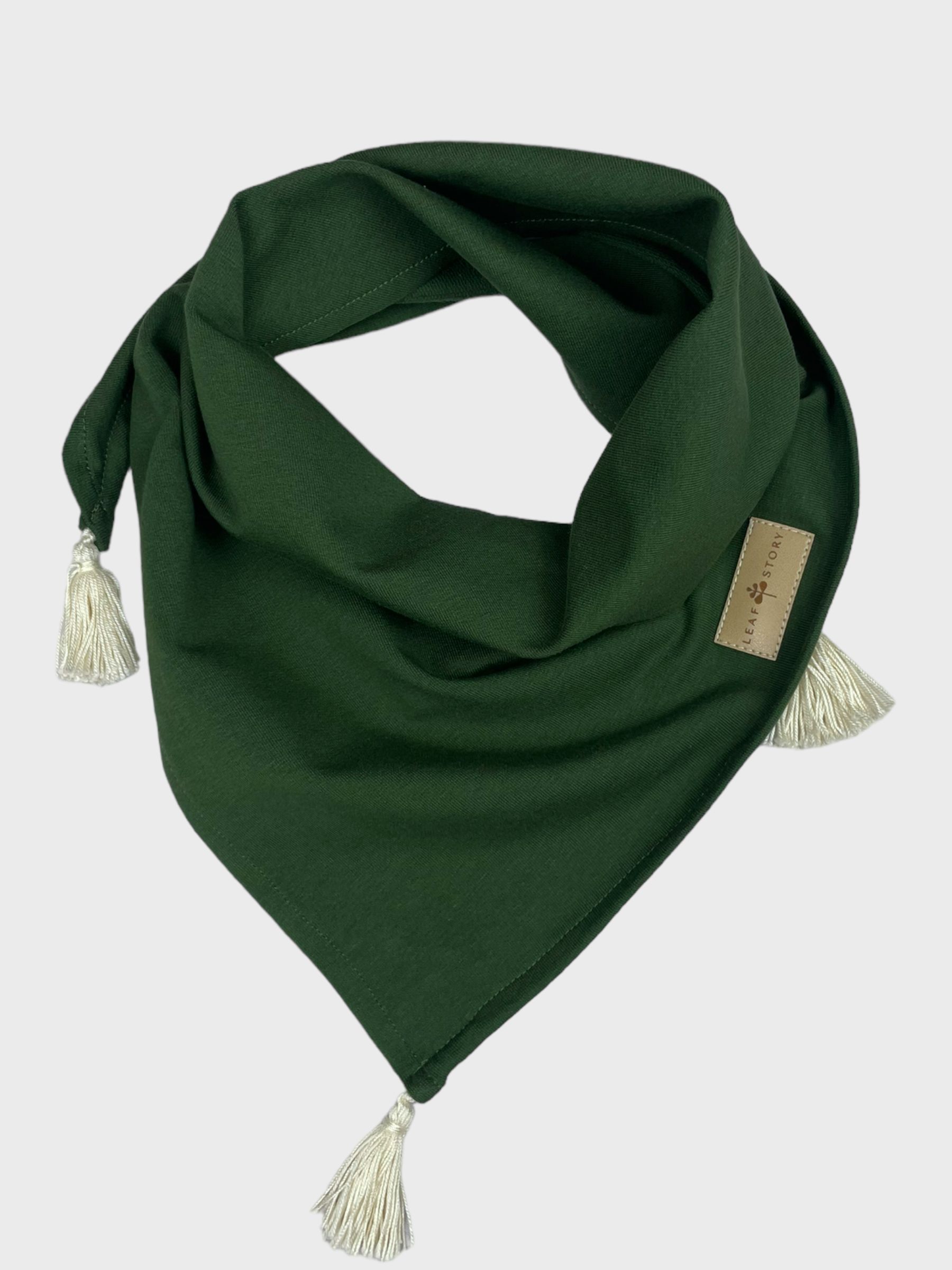 Chusta dresowa trójkątna z chwostami - khaki - MAŁA