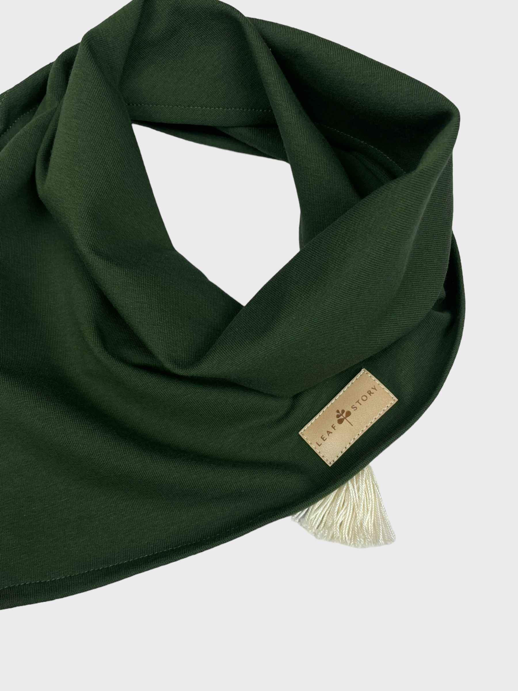 Chusta dresowa trójkątna z chwostami - khaki - MAŁA