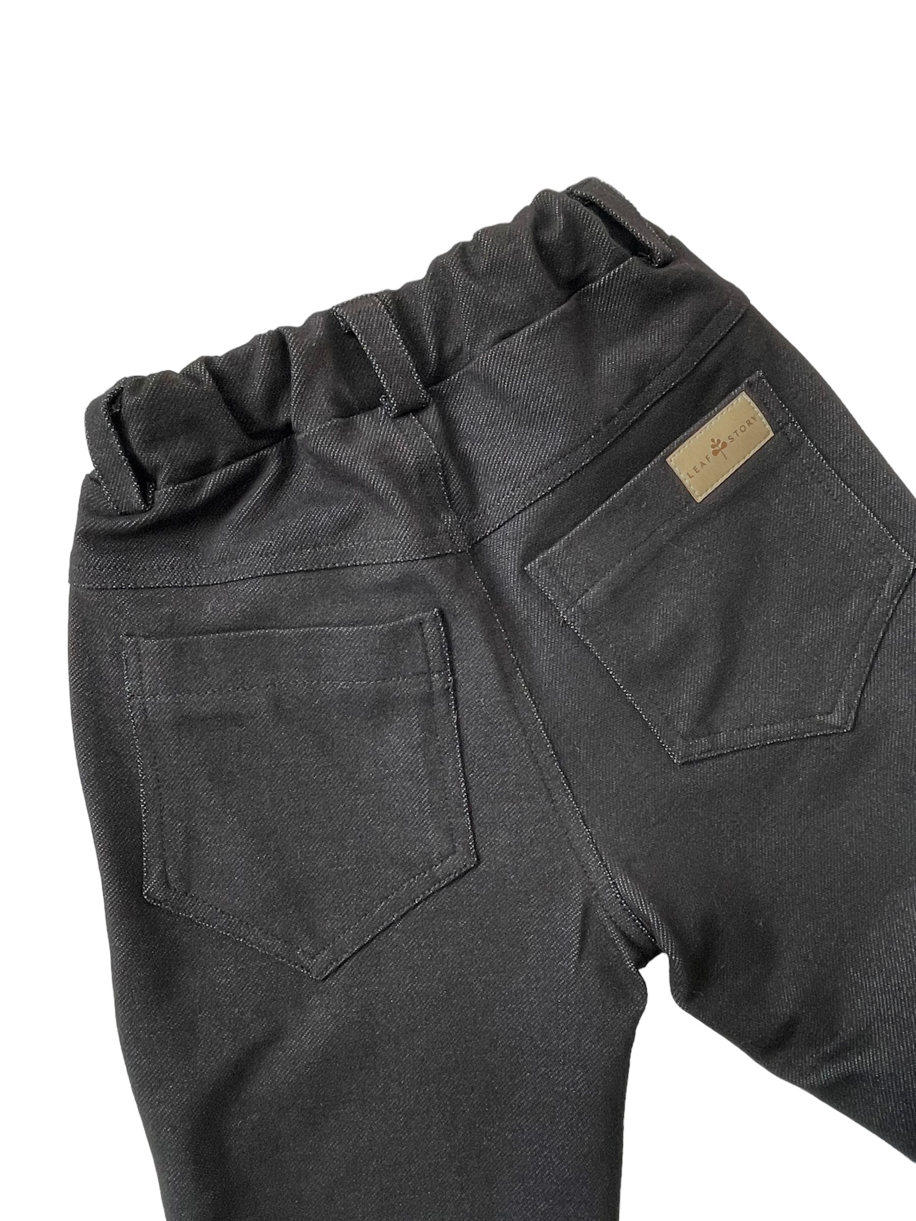 Spodnie z dzianiny jeansowej - czarne