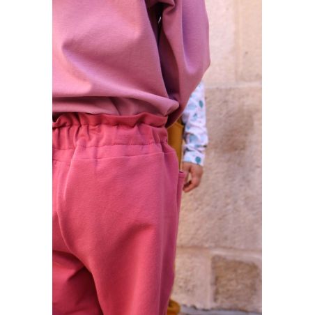 Spodnie z falbanką - różowy