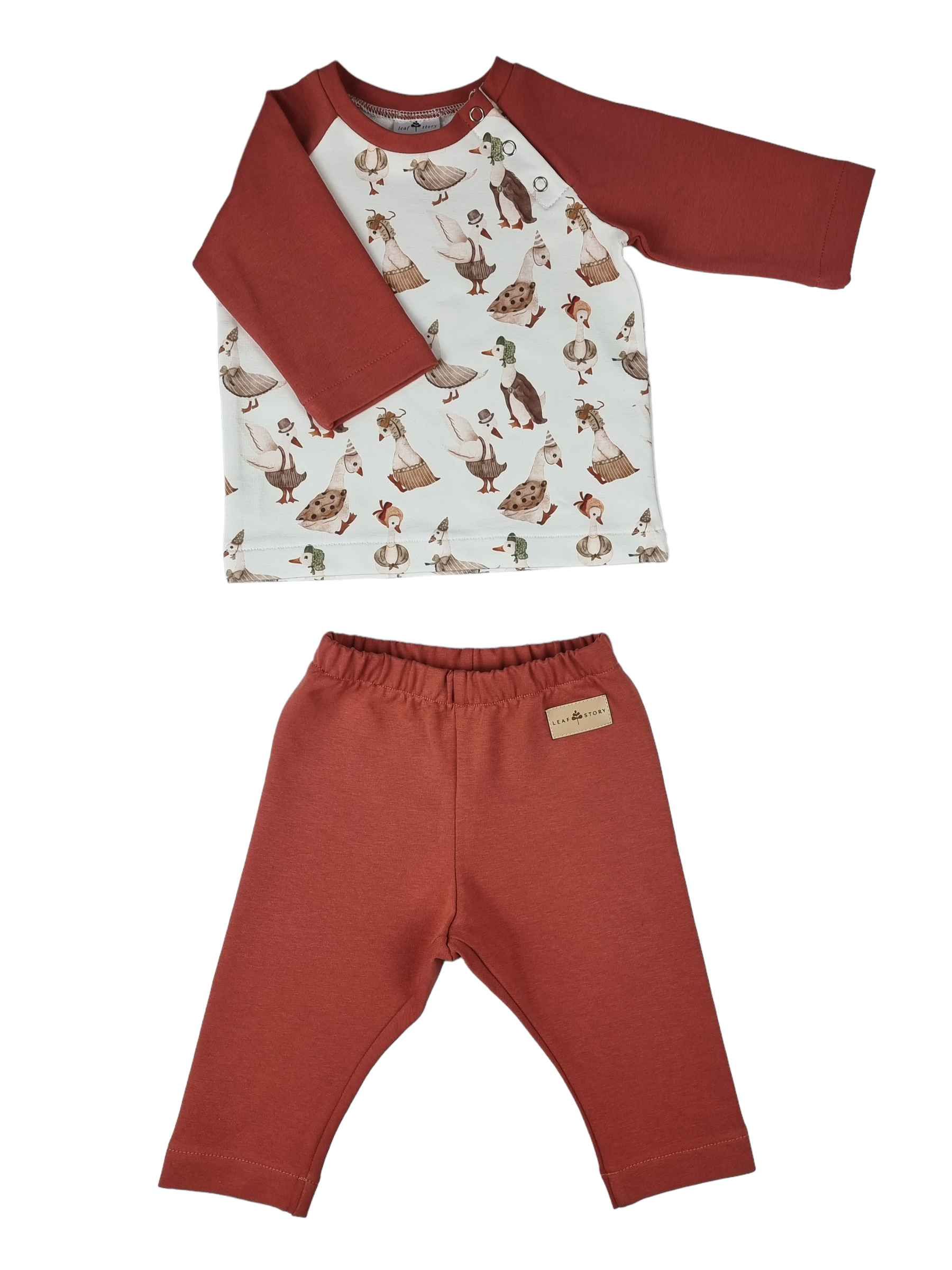 Spodnie niemowlęce - marsala - NEW BORN