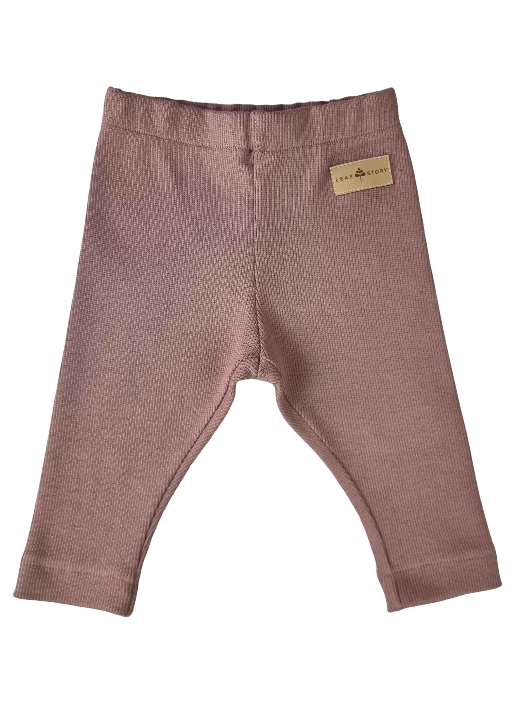 Legginsy prążkowane - wrzos - NEW BORN