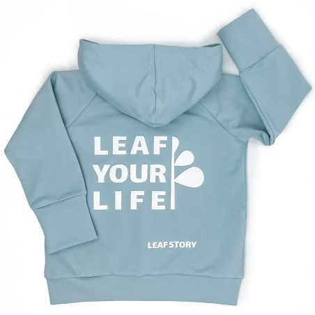 Bluza z kapturem LEAF YOUR LIFE - NIEBIESKI - 74-80