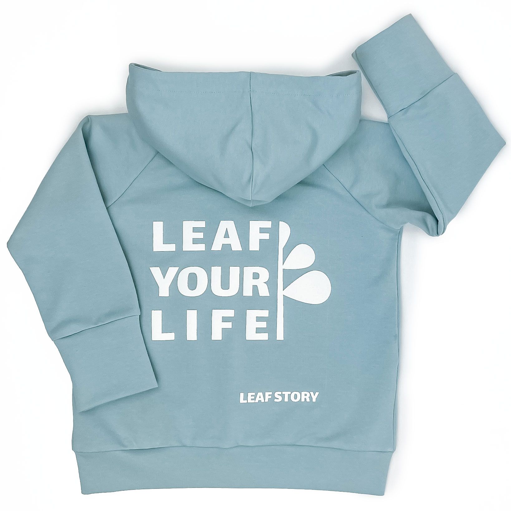 Bluza z kapturem LEAF YOUR LIFE - NIEBIESKI - 74-80