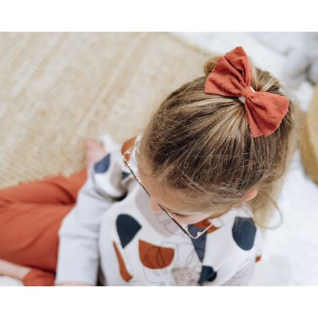 Bluza klasyczna beige - terrazzo and leaves - 86/92