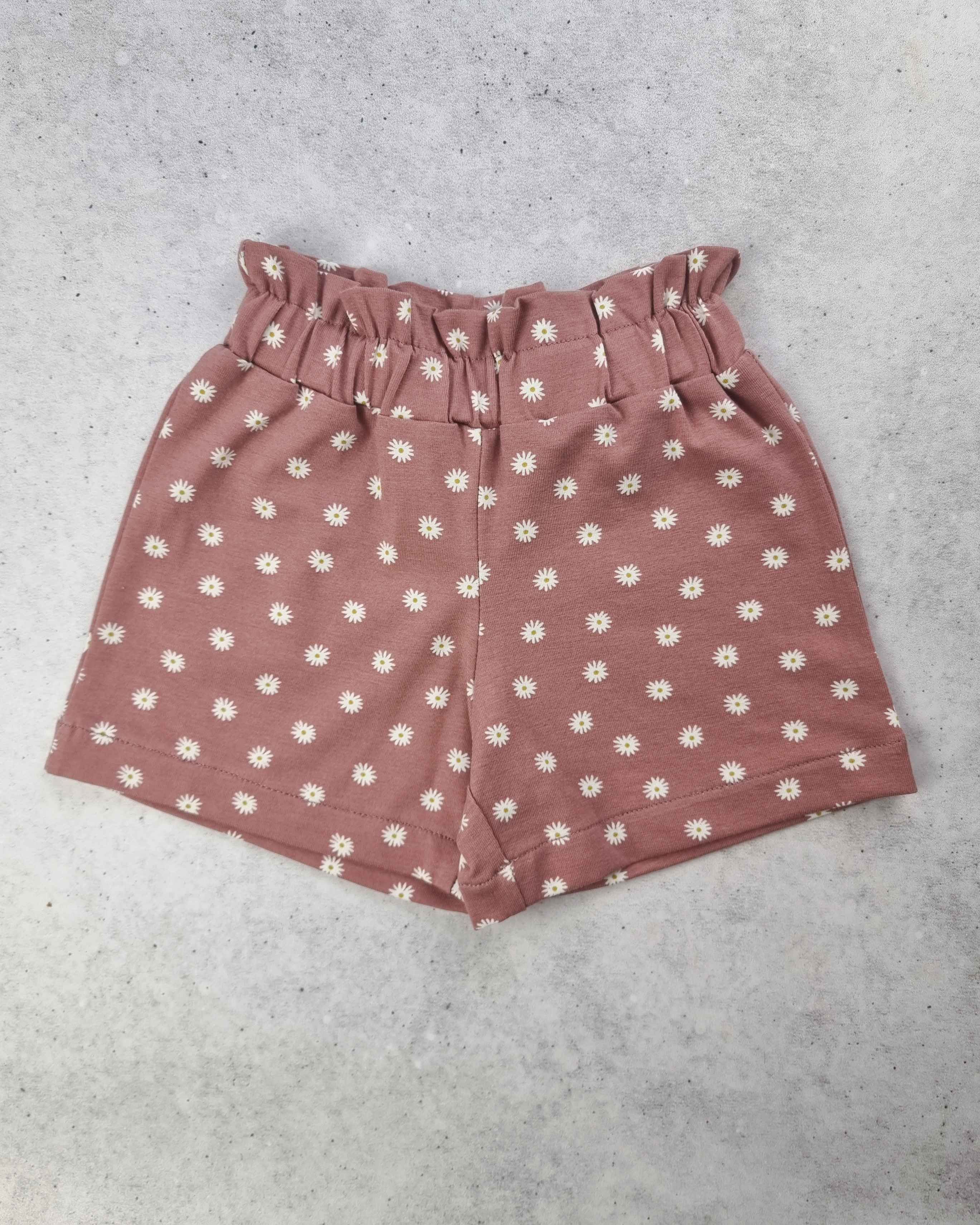 SPODENKI Z DZIANINY BAWEŁNIANEJ - STOKROTKI - 86/92