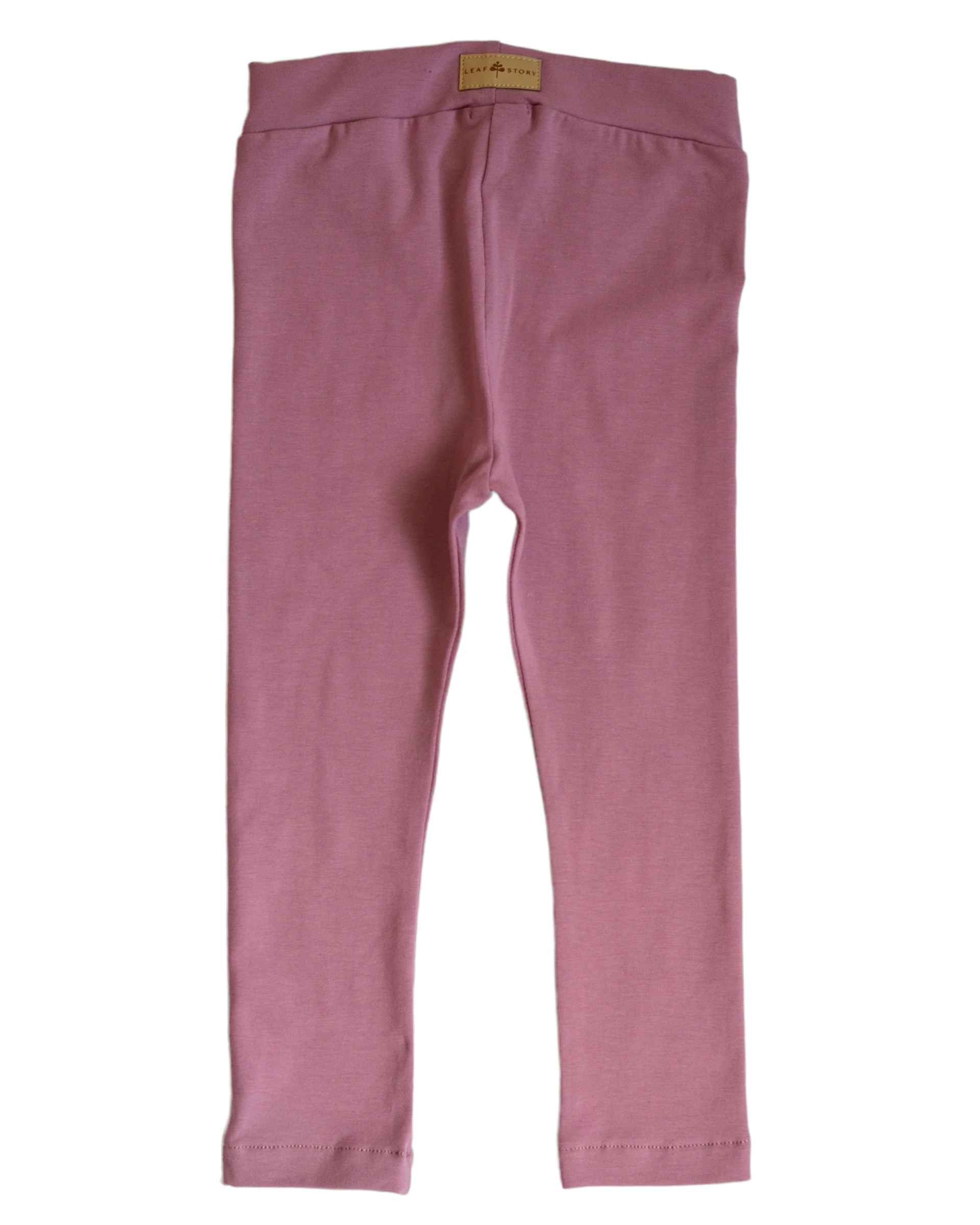 Legginsy z bawełny organicznej - getry - jerseyowe - wrzosowy róż - 74/80