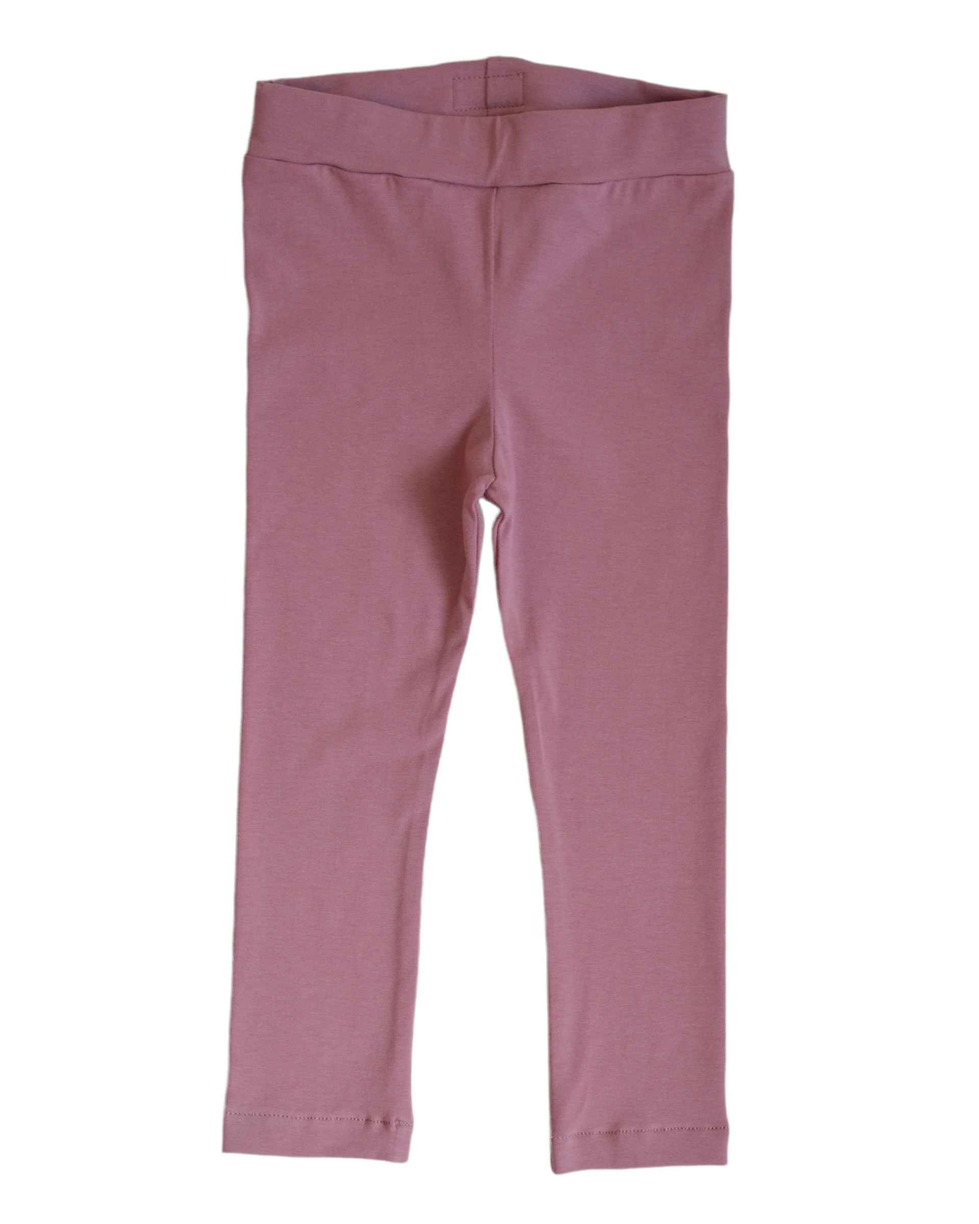 Legginsy z bawełny organicznej - getry - jerseyowe - wrzosowy róż - 74/80