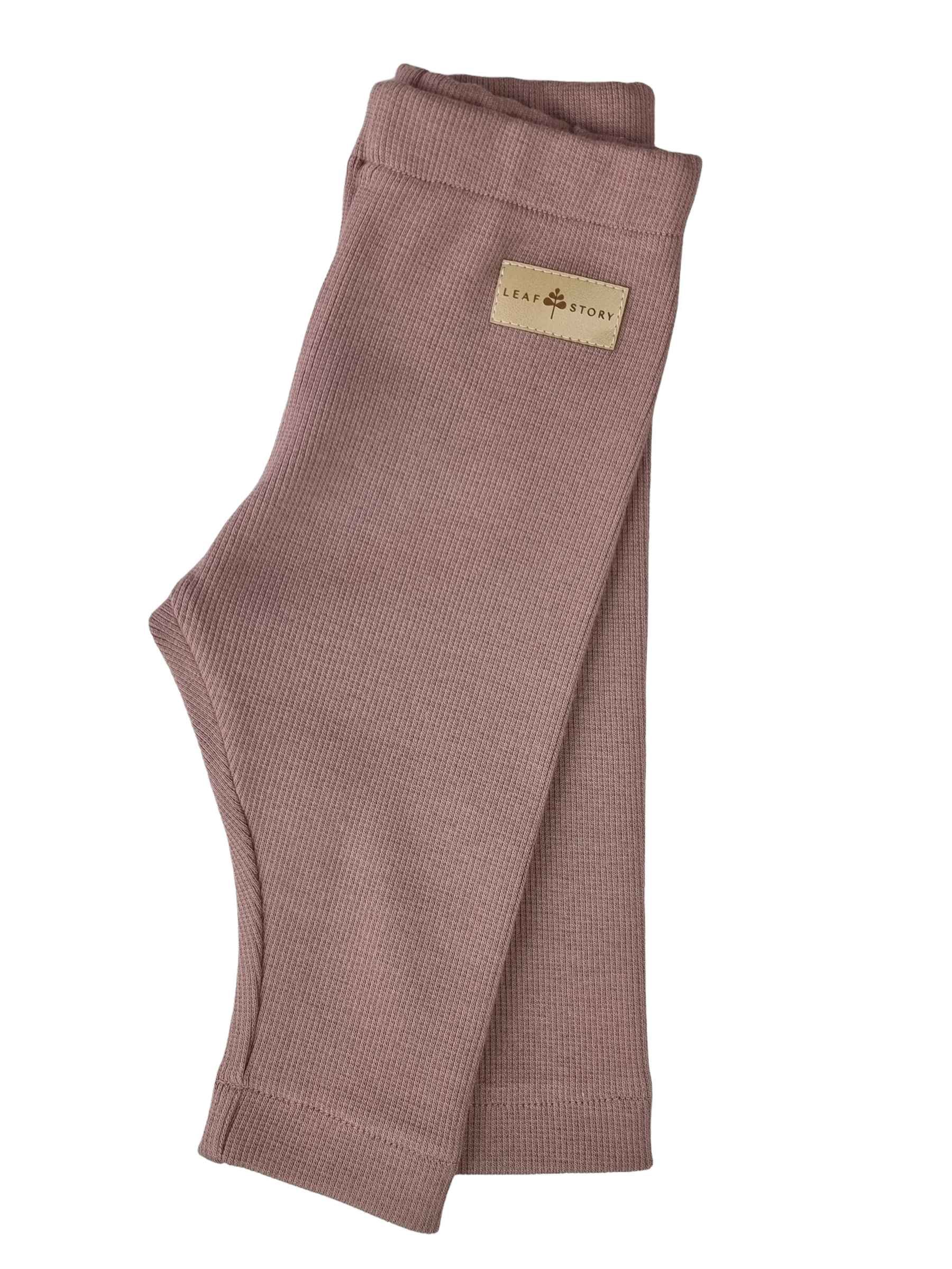 Legginsy prążkowane GRUBSZE - wrzos - 86/92