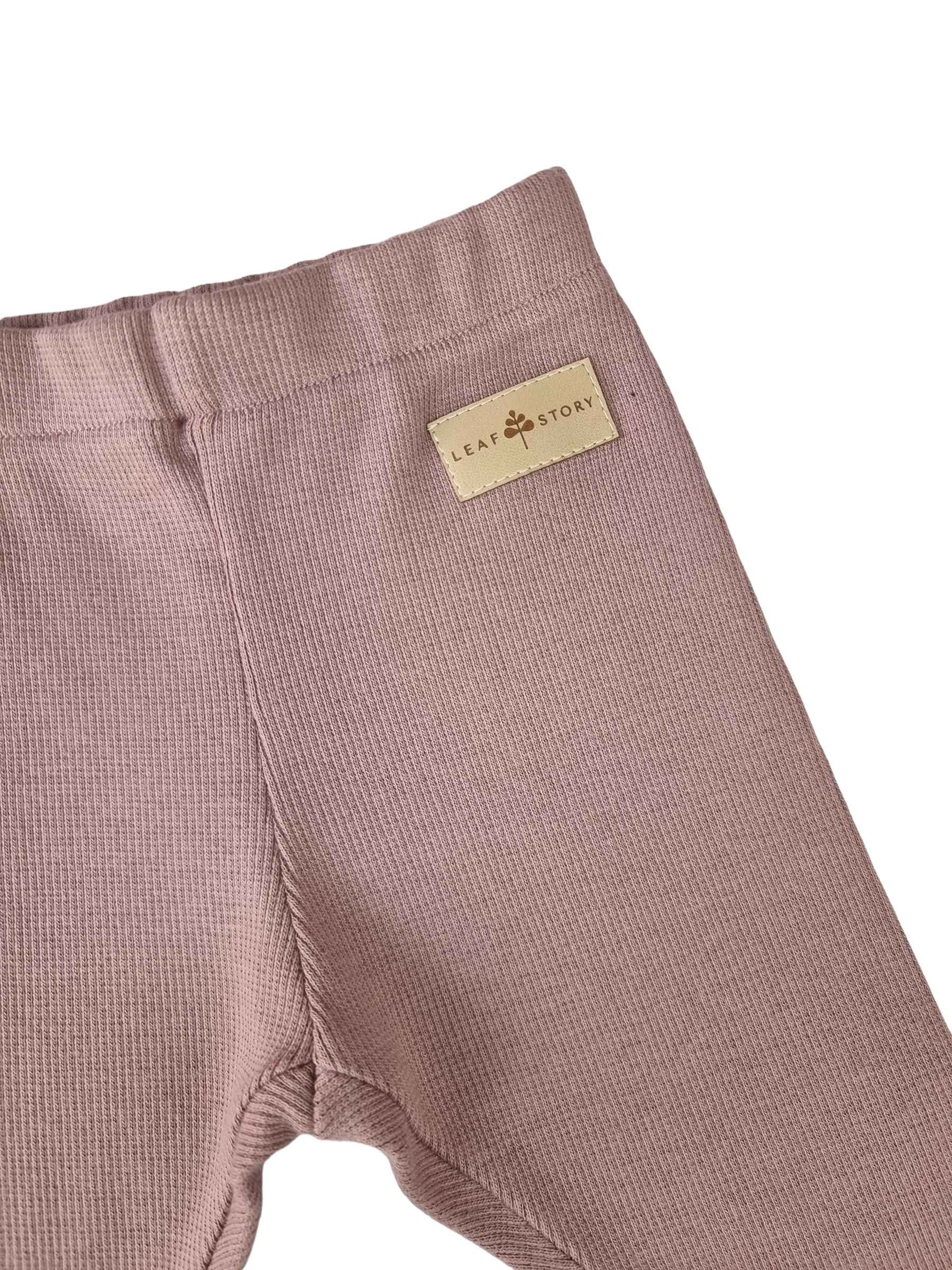 Legginsy prążkowane GRUBSZE - wrzos - 86/92