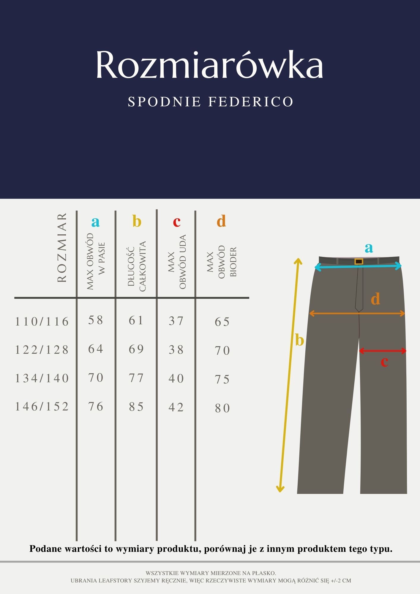 Eleganckie spodnie lniane Federico - czarne - 98/104