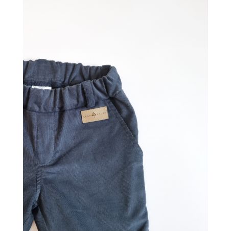 Sztruksowe spodnie ze szlufkami i regulacją pasa - jeans - 86/92