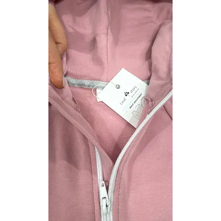 Kombinezon romper z bawełny organicznej z uszami misia - kwarcowy róż - 86/92