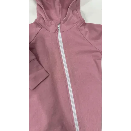 Kombinezon romper z bawełny organicznej z uszami misia - kwarcowy róż - 86/92