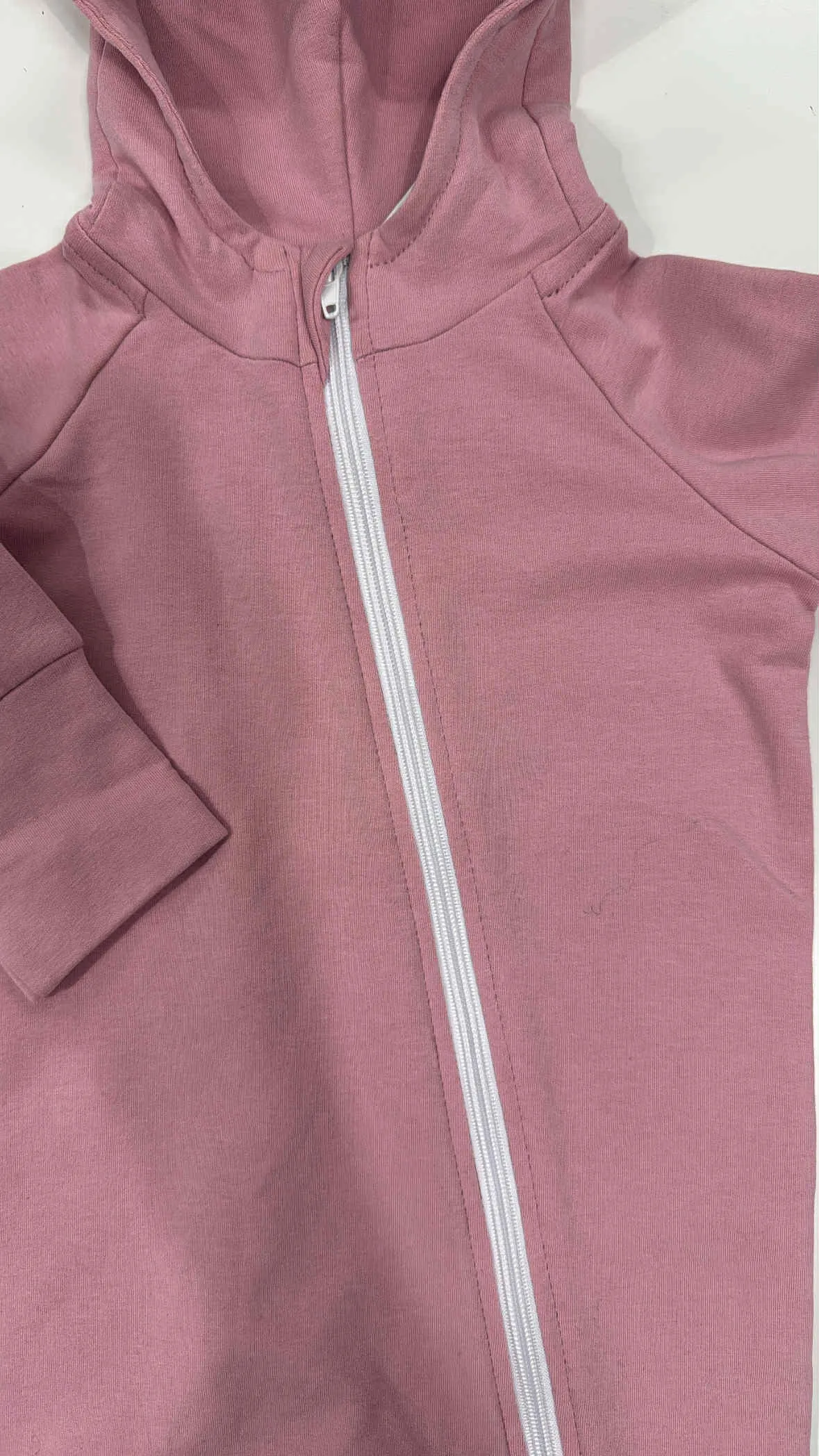 Kombinezon romper z bawełny organicznej z uszami misia - kwarcowy róż - 86/92