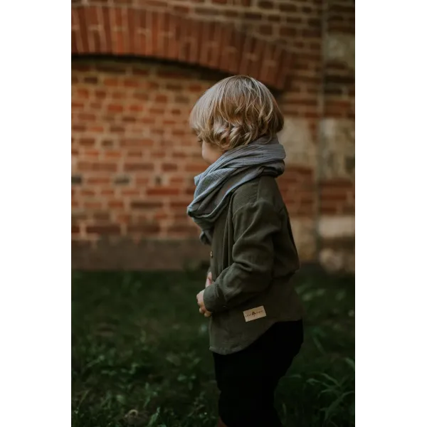 Chusta muślinowa trójkątna bez chwostów - cement - r.M
