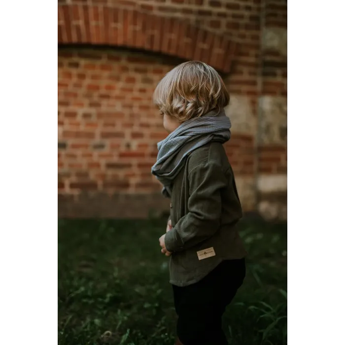 Chusta muślinowa trójkątna bez chwostów - cement - r.M