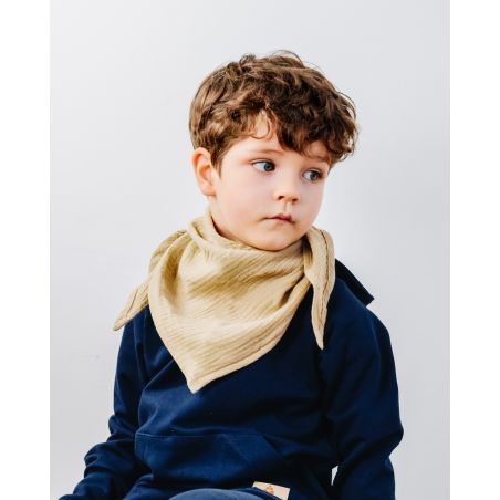 Chusta trójkątna muślinowa bez chwostów - ciemny beżowy - r.M