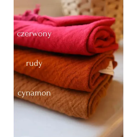 Chusta trójkątna muślinowa bez chwostów - rudy