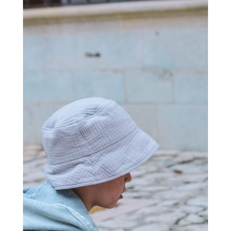 KAPELUSZ MUŚLINOWY TYPU ,,BACKET HAT'' - JASNY SZARY - R.52