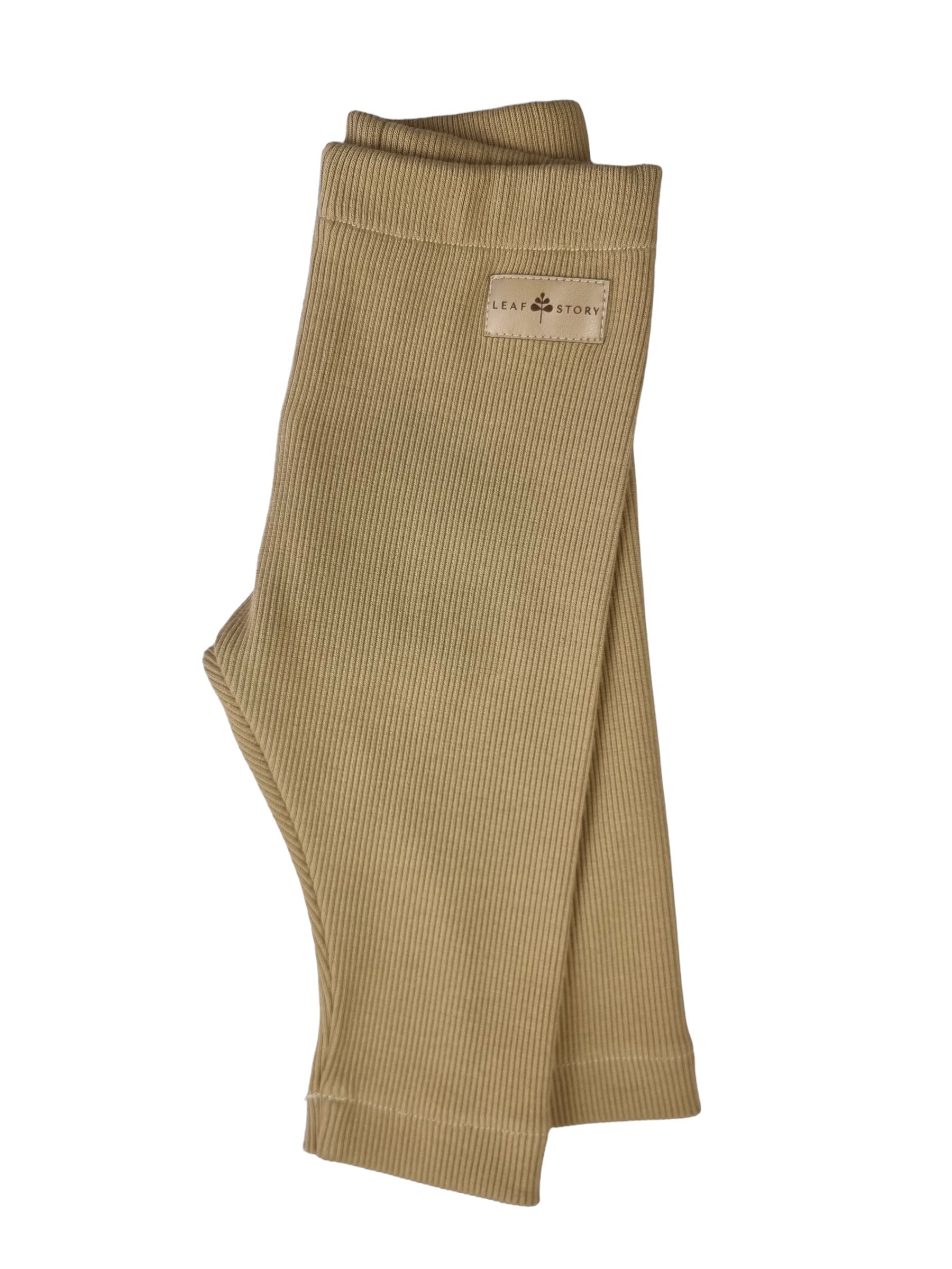 Legginsy prążkowane GRUBSZE - piaskowy beż - 62/68