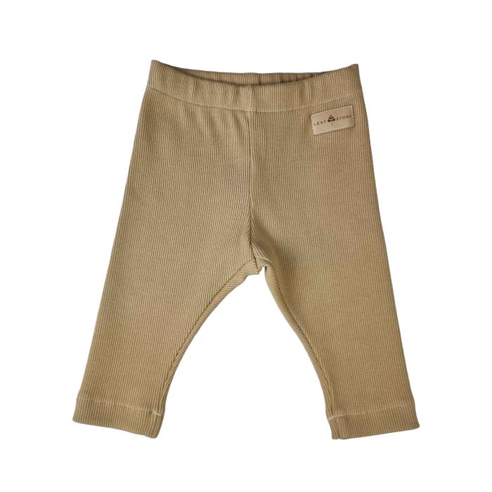 Legginsy prążkowane GRUBSZE - piaskowy beż - 62/68