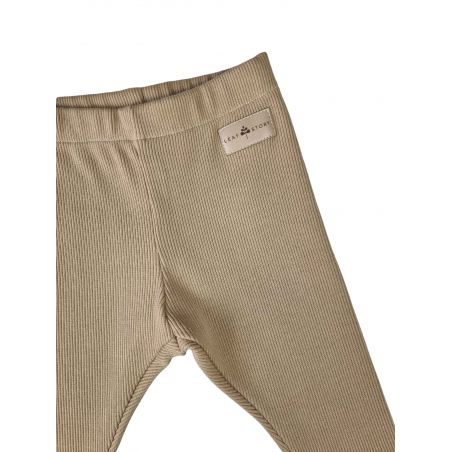 Legginsy prążkowane GRUBSZE - piaskowy beż - 62/68