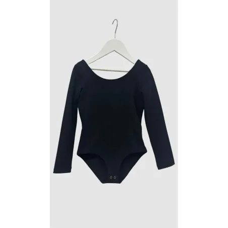 Czarne Body Baletowe Dziewczęce GOTS 119-130cm