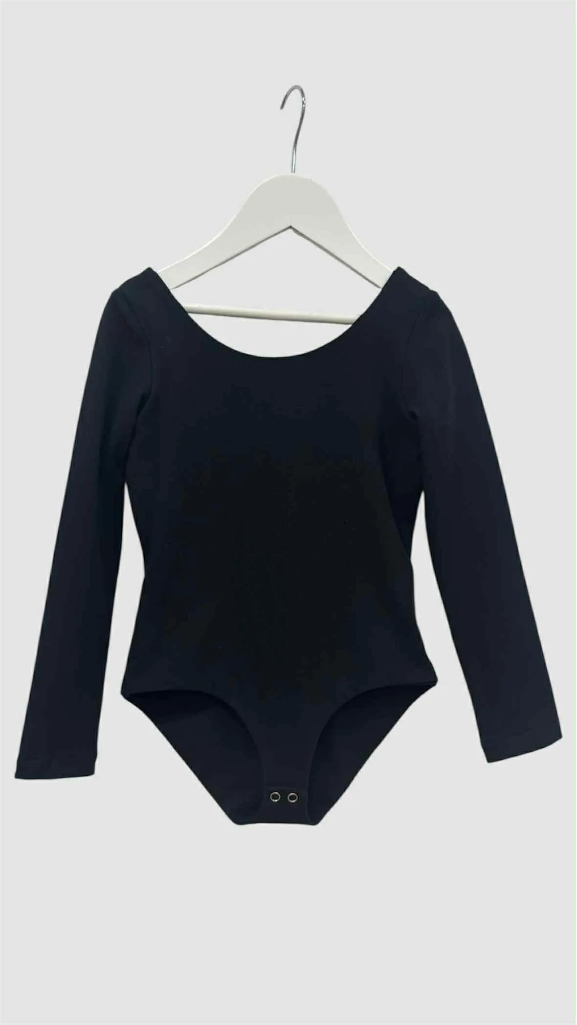 Czarne Body Baletowe Dziewczęce GOTS 119-130cm